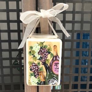 Wine Theme Key Holder Hand-painted Wooden Plaque